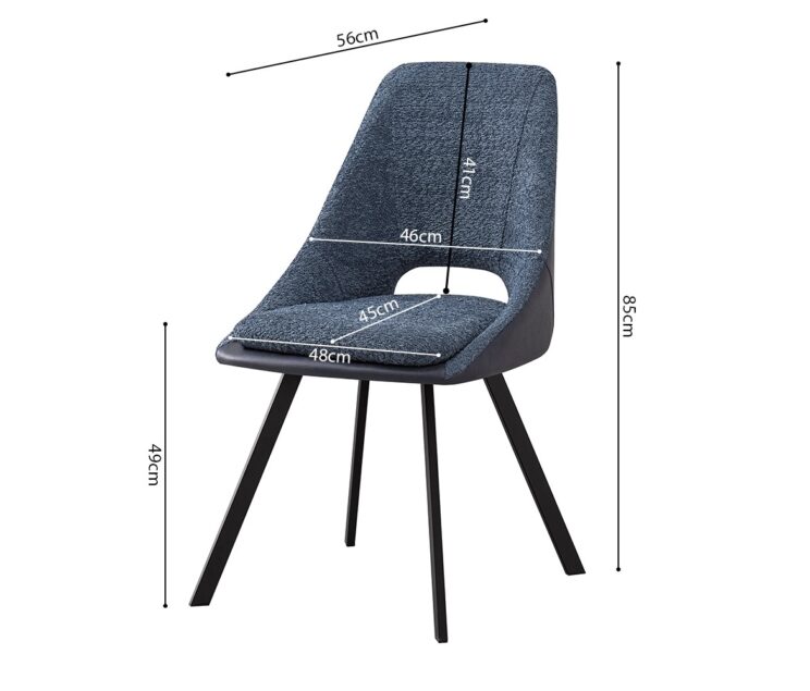 Chaise en tissu bouclé dos en PU "Filou" - Image 7