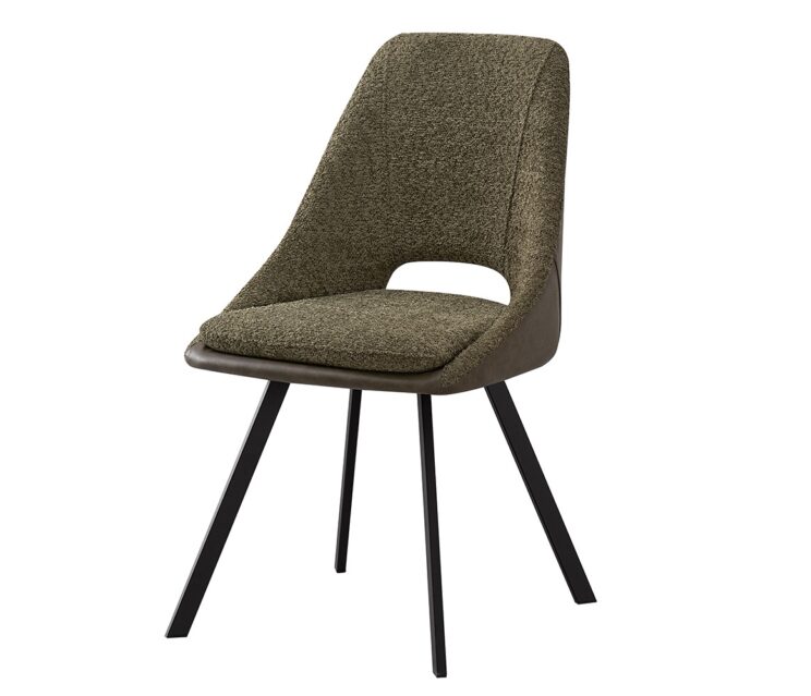 Chaise en tissu bouclé dos en PU "Filou" - Image 3