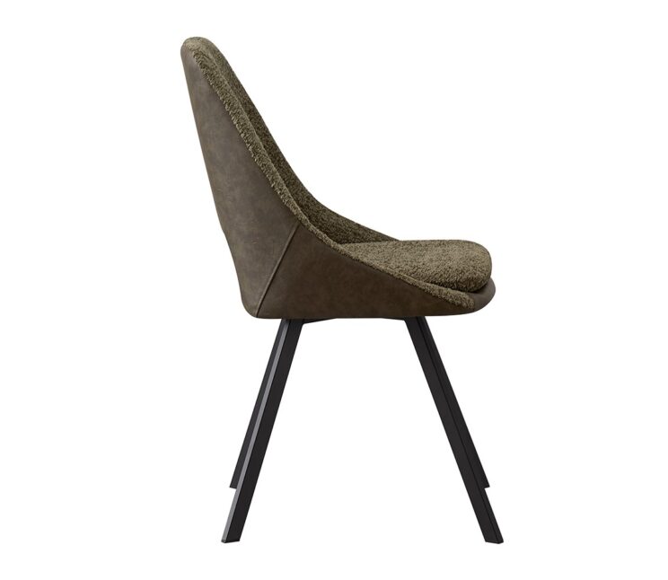 Chaise en tissu bouclé dos en PU "Filou" - Image 4