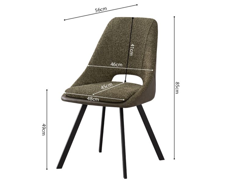 Chaise en tissu bouclé dos en PU "Filou" - Image 7