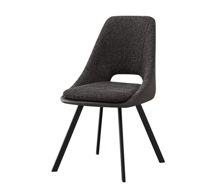 Chaise en tissu bouclé dos en PU "Filou" - Image 3
