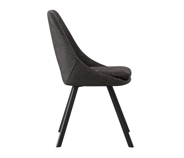 Chaise en tissu bouclé dos en PU "Filou" - Image 4