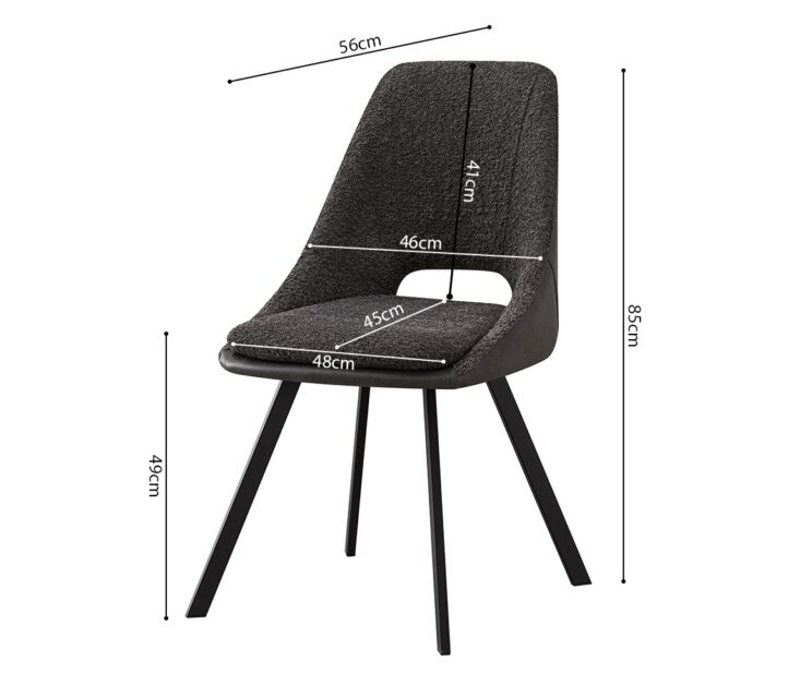 Chaise en tissu bouclé dos en PU "Filou" - Image 7