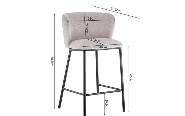 Tabouret de bar en tissu "Arthur" - Image 5