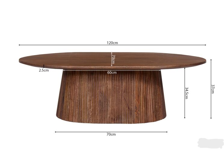 Table basse ovale en bois de manguier "Miguel" - Image 6