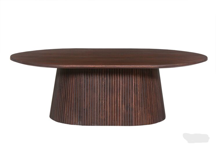Table basse ovale en bois de manguier "Miguel" - Image 3