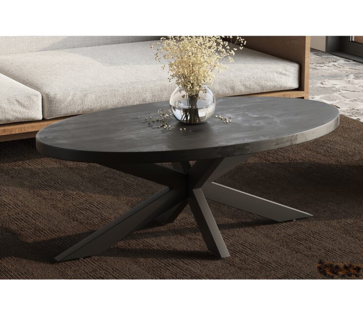 Table basse ovale en manguier "Mangolia"