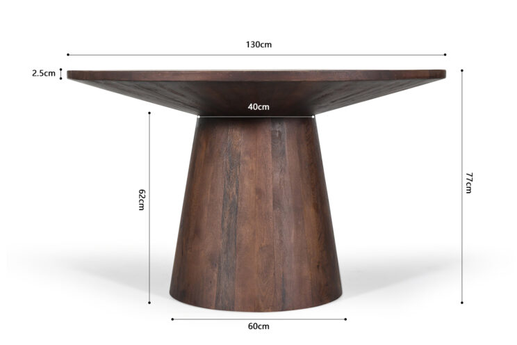 Table ronde en manguier 130cm "Tommy" - Image 7