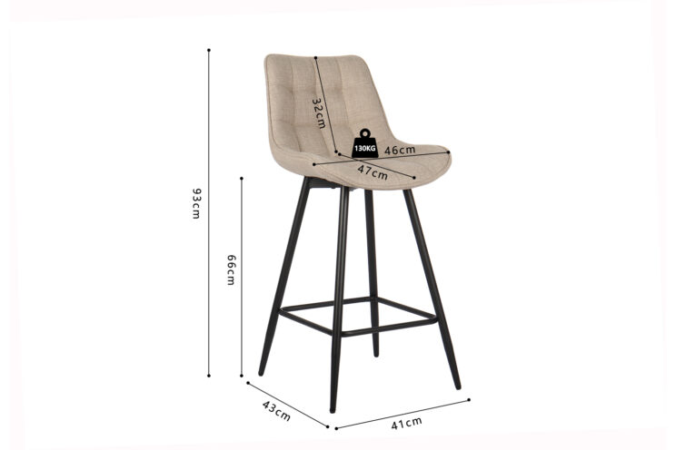 Tabouret en tissu "Ariba" - Image 8