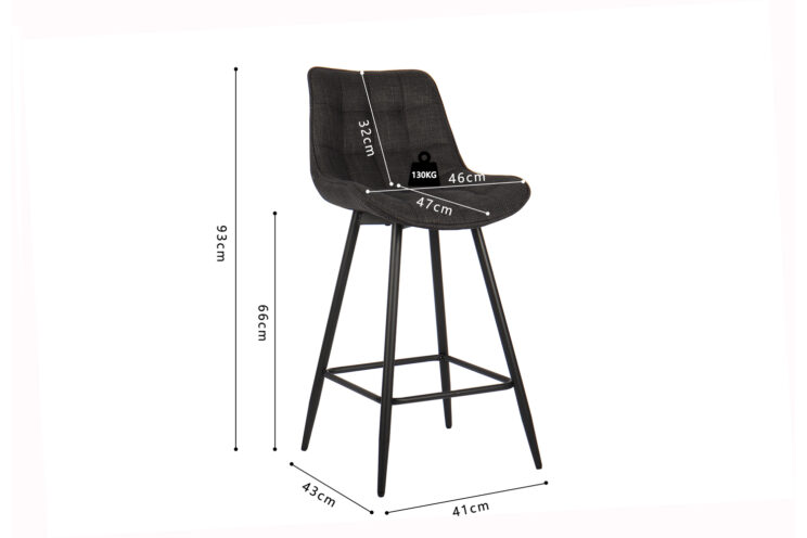 Tabouret en tissu "Ariba" - Image 8