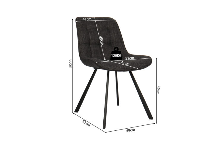 Chaise en tissu "Ariba" - Image 8