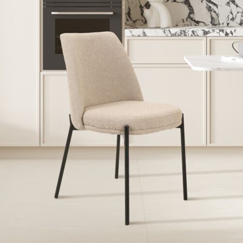 Chaise en tissu bouclé "Ella"