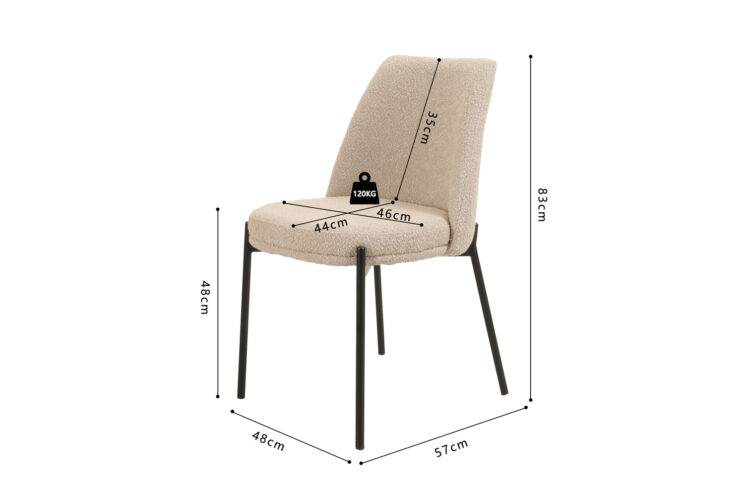Chaise en tissu bouclé "Ella" - Image 8