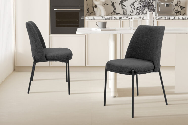 Chaise en tissu bouclé "Ella" - Image 2