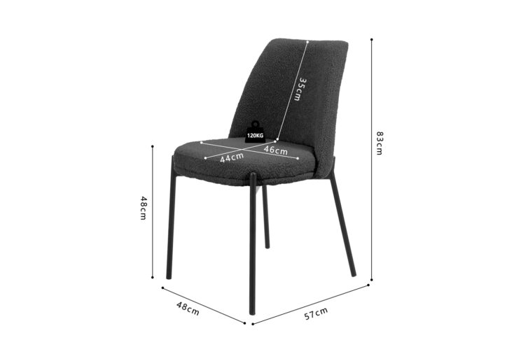 Chaise en tissu bouclé "Ella" - Image 8