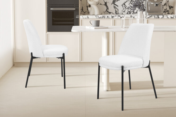 Chaise en tissu bouclé "Ella" - Image 2