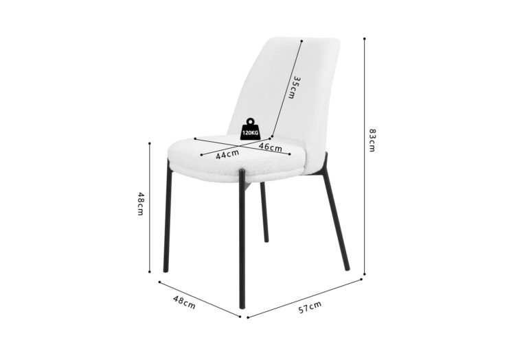 Chaise en tissu bouclé "Ella" - Image 8