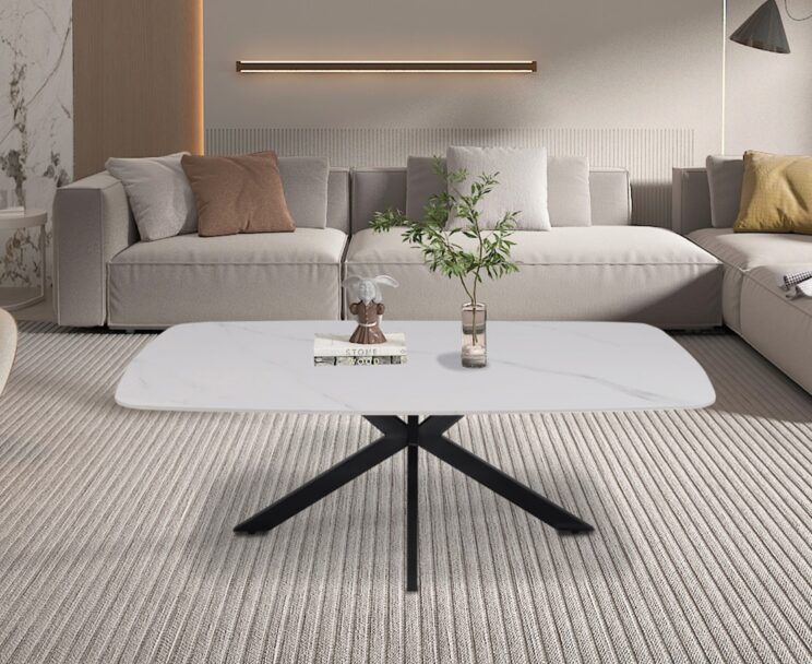 Table basse en pierre marbré "Apollo"