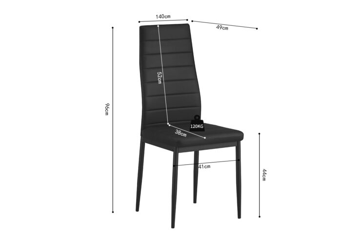 Set de 4 chaises en PU "Cato/Kenzo" - Image 10
