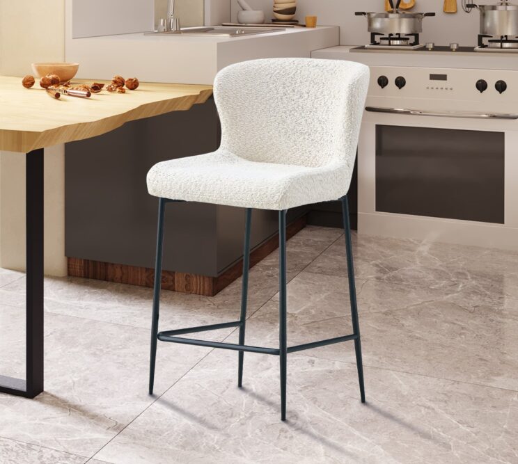 Tabouret en tissu bouclé "Lisa"