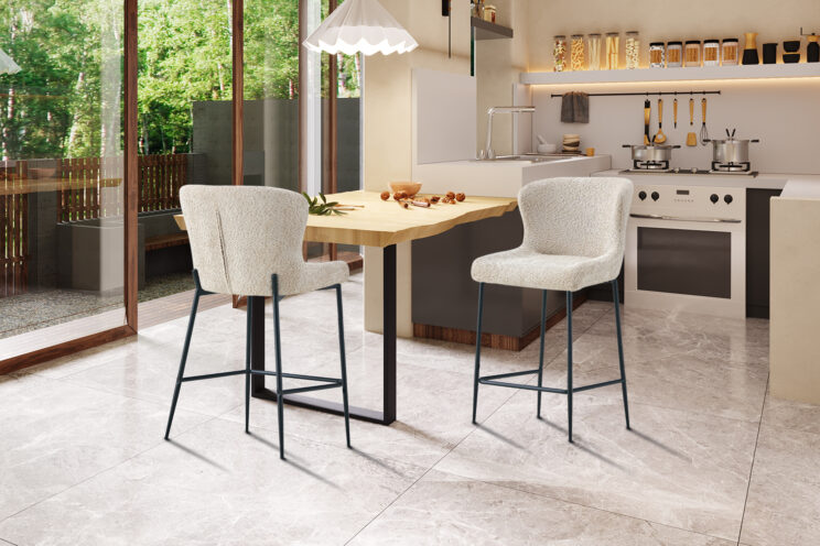 Tabouret en tissu bouclé "Lisa" - Image 2