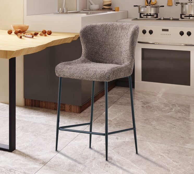 Tabouret en tissu bouclé "Lisa"