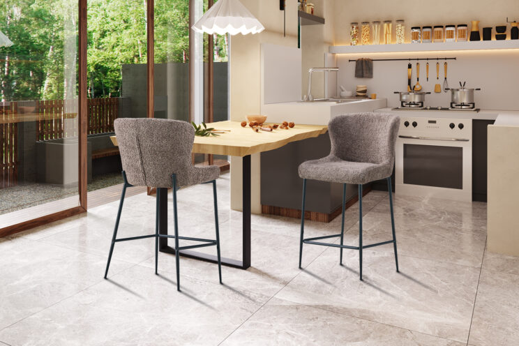 Tabouret en tissu bouclé "Lisa" - Image 2