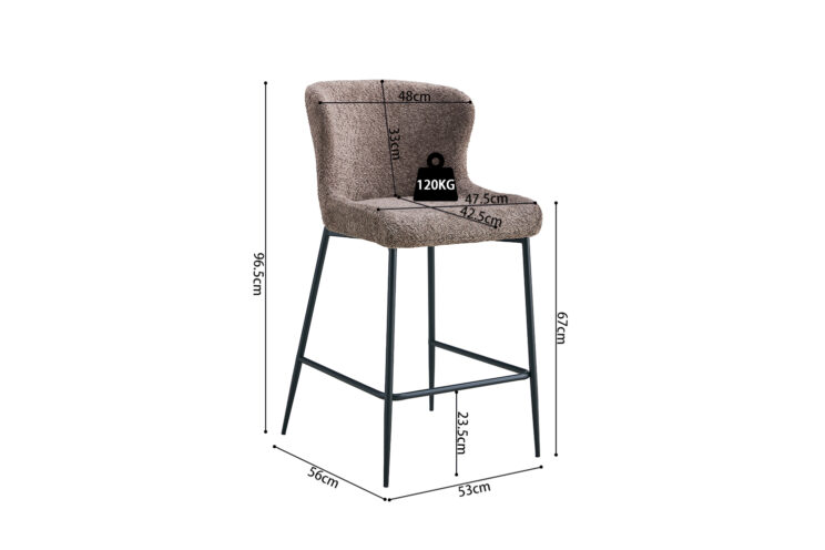 Tabouret en tissu bouclé "Lisa" - Image 8