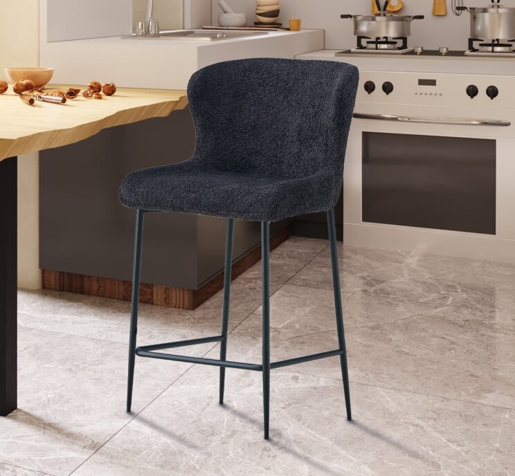 Tabouret en tissu bouclé "Lisa"