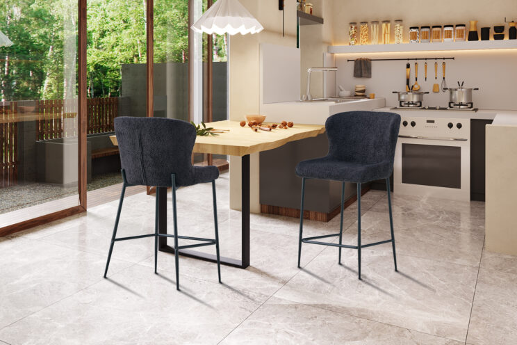 Tabouret en tissu bouclé "Lisa" - Image 2
