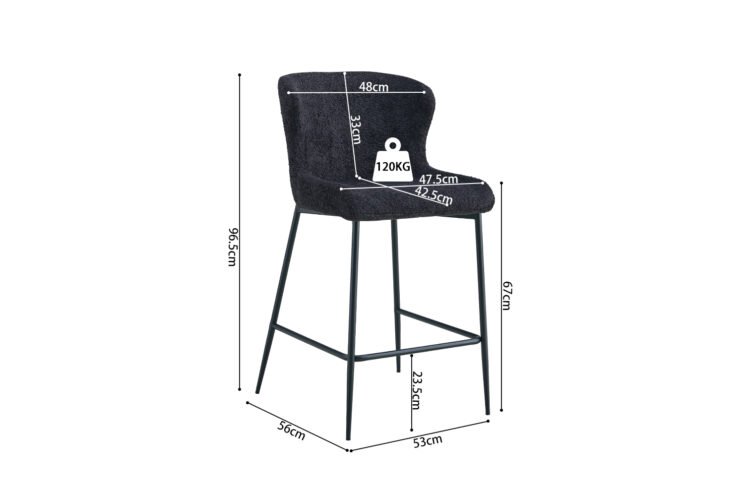 Tabouret en tissu bouclé "Lisa" - Image 8