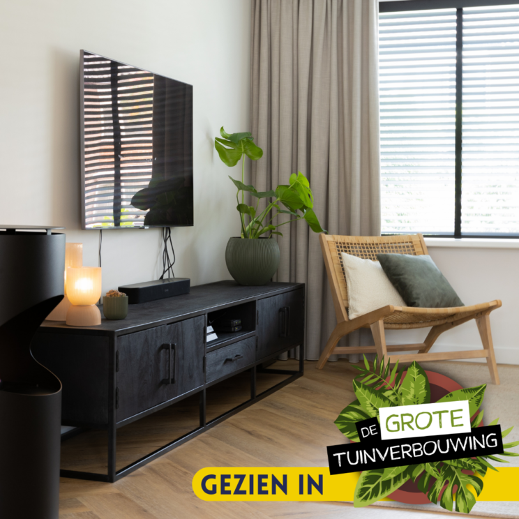 Meuble TV Denver Noir 240 cm | Bois de manguier et acier - Image 2