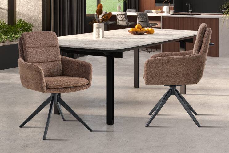 Chaise en tissu pivotante "Lisold" - Image 2