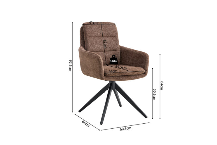Chaise en tissu pivotante "Lisold" - Image 8