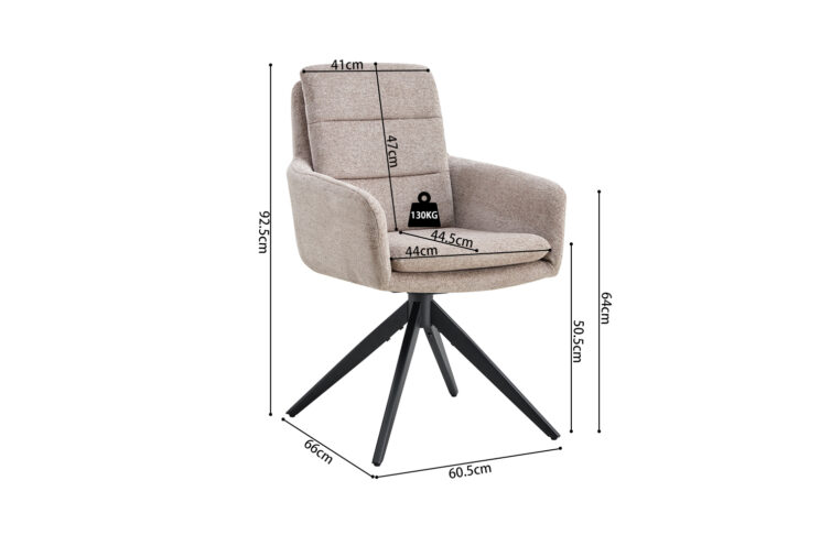 Chaise en tissu pivotante "Lisold" - Image 7