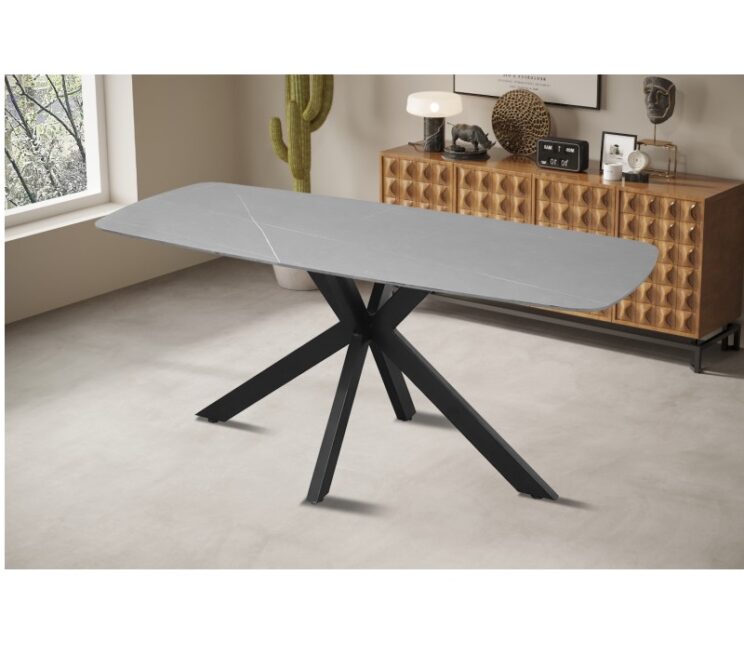 Table 'Apollo' 180 cm ovale en pierre grise danoise