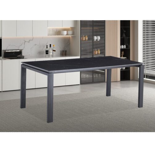 Table 'Zeus' 180 cm Rectangulaire en Pierre Noire
