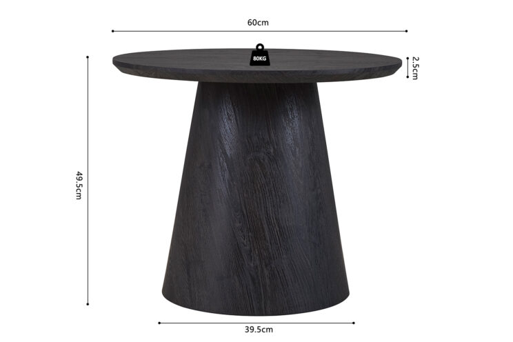 Table d'appoint ronde "Miklos" 60cm décor brun foncé - Image 7