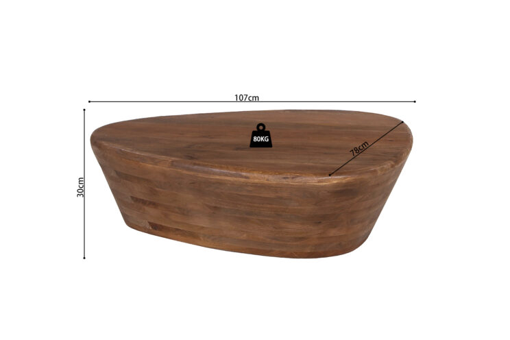 Table basse "Evan" en bois de manguier brun clair - Image 6
