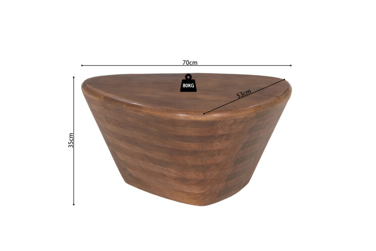 Table basse "Matteo" en bois de manguier brun clair - Image 6