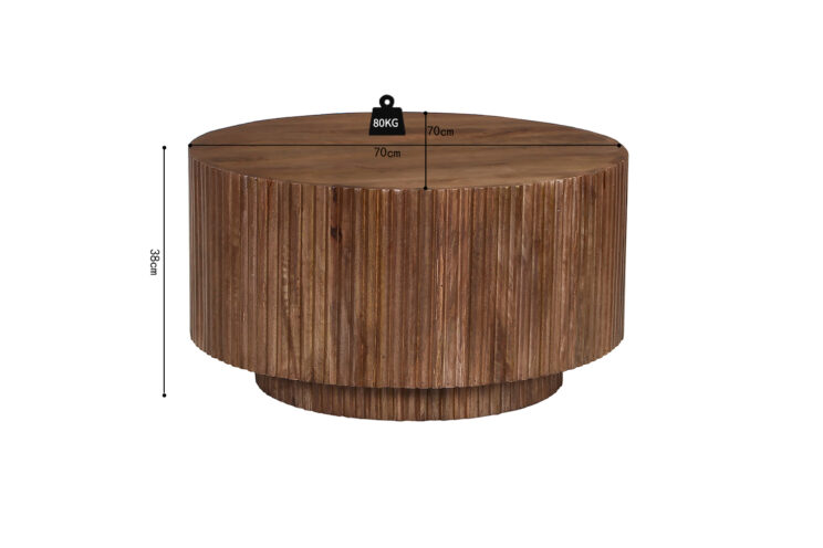 Table basse "Victor" en bois de manguier brun clair - Image 6