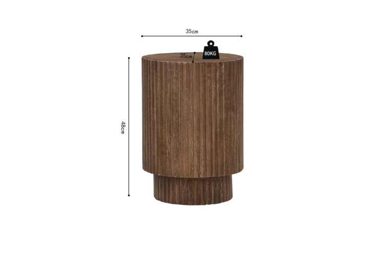 Table d'appoint "Victor" en bois de manguier brun clair - Image 6