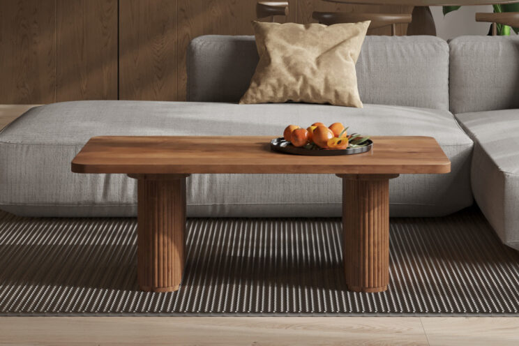 Table basse "Jean" en bois de manguier brun clair - Image 2