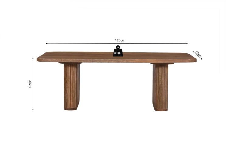 Table basse "Jean" en bois de manguier brun clair - Image 7