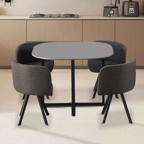 Set de table et 4 chaises "Eva" gris