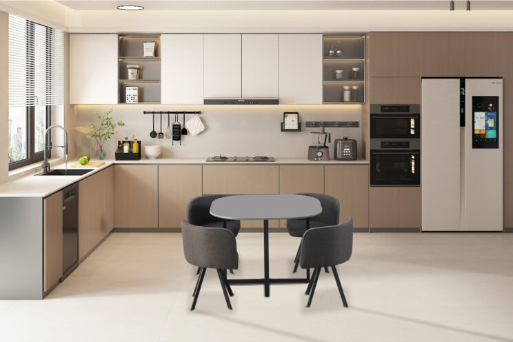 Set de table et 4 chaises "Eva" gris - Image 2