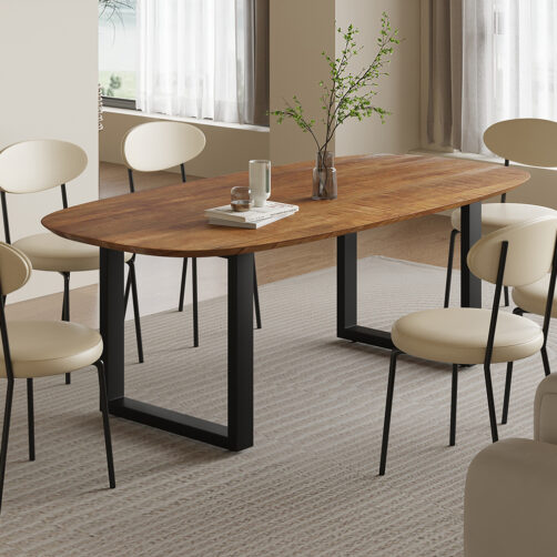 Table 'Isabella' 200 cm Pied en U Ovale en Bois de Manguier