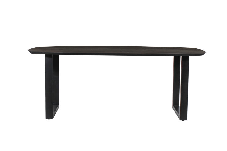 Table 'Isabella' 200 cm Pied en U Ovale en Bois de Manguier Noir - Image 4