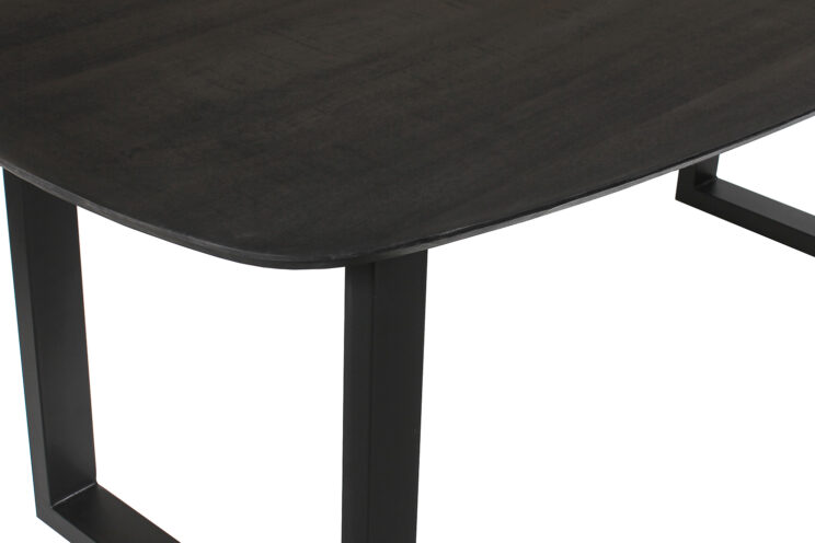 Table 'Isabella' 200 cm Pied en U Ovale en Bois de Manguier Noir - Image 7
