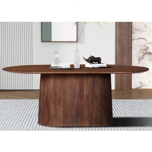 Table 'Miguel' 200 cm Ovale en bois de mangue brun clair (2c)